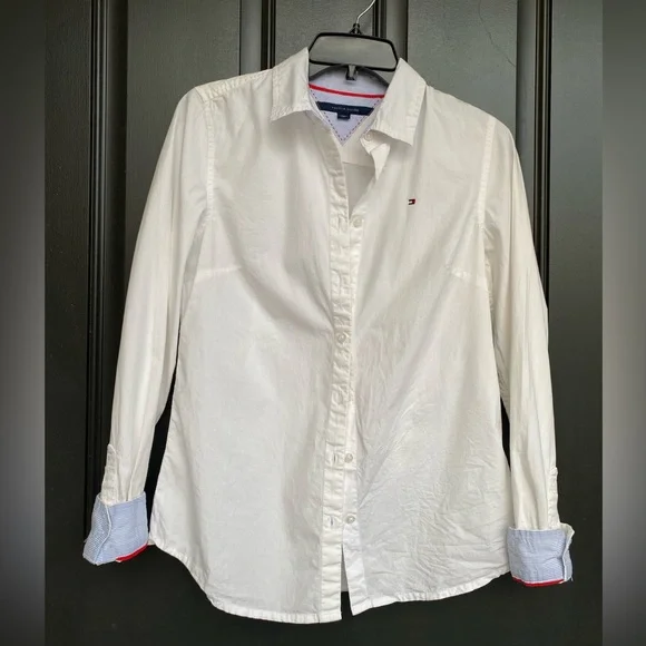 Tommy Hilfiger | Tops | Tommy Hilfiger Embroidered Logo Womens Shirt White Sp | Poshmark Tommy Hilfiger | Tops | Tommy Hilfiger Embroidered Logo Womens Shirt White Sp | Poshmark